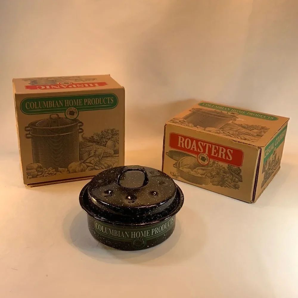 Columbian Home Products Roasters Seafood Hispanic Granite Ware Made USA Home New